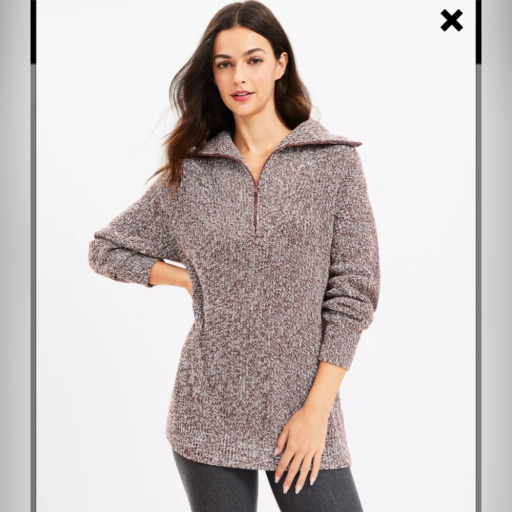Lou & Grey Ribbed Half Zip Sweater